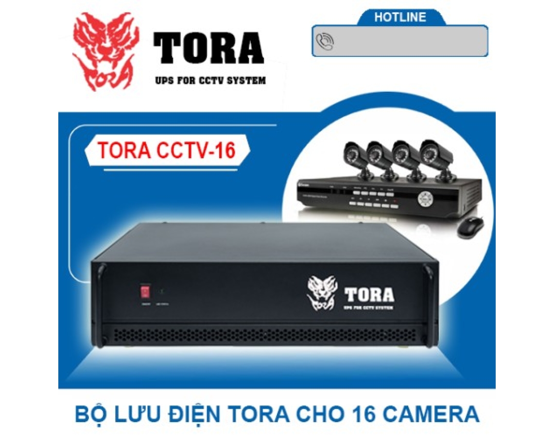 Bộ lưu điện cho 16 camera TORA CCTV-16