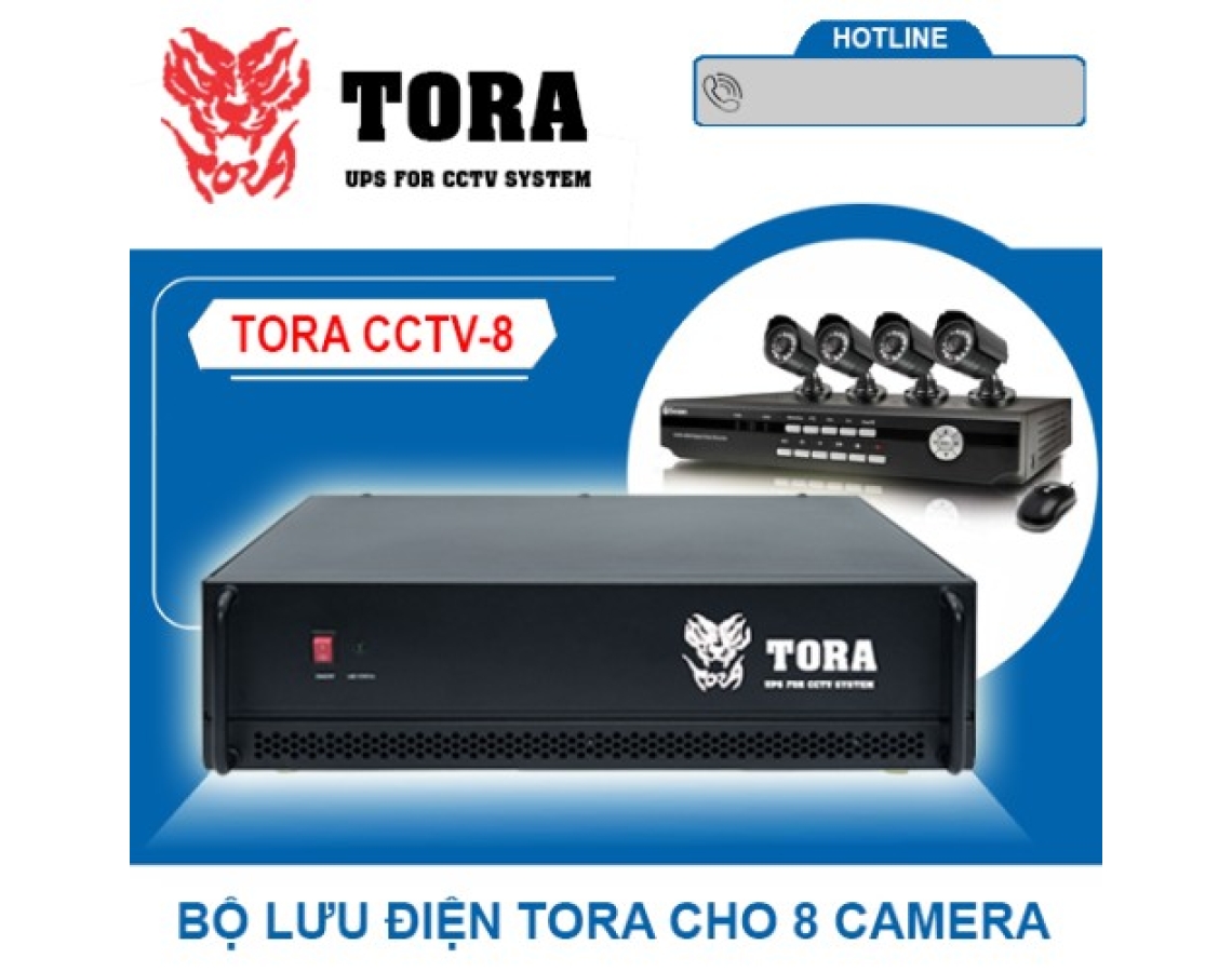 Bộ lưu điện cho 8 camera TORA CCTV-8