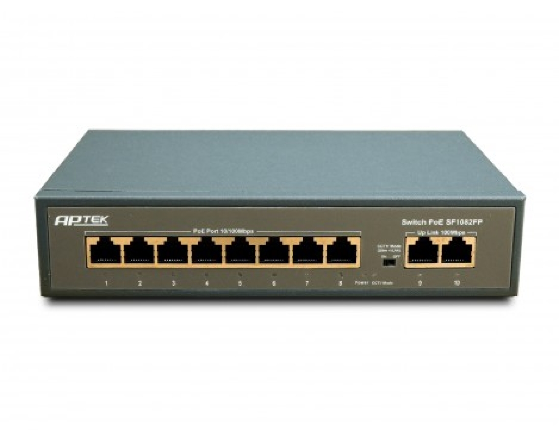 SF1082P - Switch 8 port PoE & 2 Uplink Gigabit - chuyên dụng cho camera, truyền tín hiệu và nguồn với khoảng cách 250m
