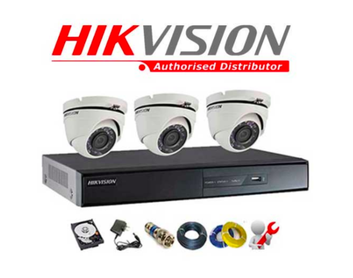 Trọn bộ 03 camera Hikvision 1.0 Megapixel