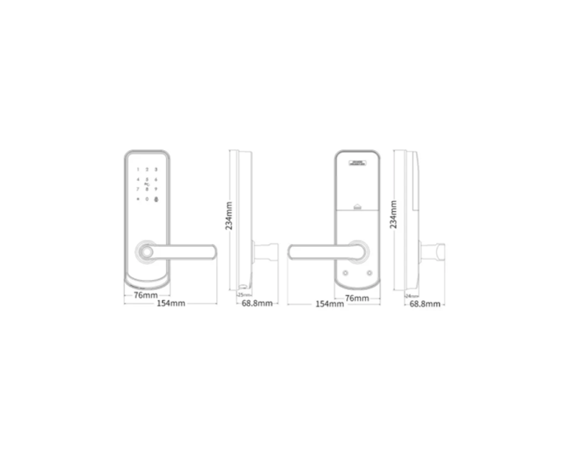 Khóa vân tay cửa gỗ 4 trong 1