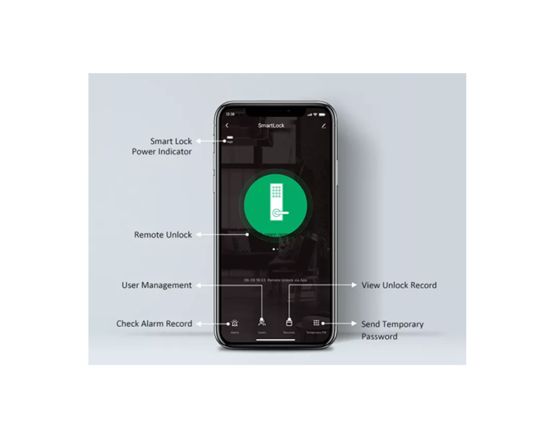 Khóa vân tay cửa gỗ 4 trong 1